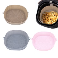Frying pan20cm Air Fryer Pot Silicone Tray Fried Pizza Chicken Basket Mat Base Oven Baking Pot Round