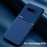 สำหรับ Samsung Galaxy S10 Plus กรณี Slim หนังปลอก Samsung S10 + S10 + เคสโทรศัพท์แฟชั่นแบบบางเนื้อด้านป้องกันซองโทรศัพท์กันกระแทก Coque เคสมือถือ
