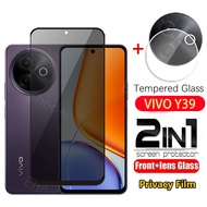 Privacy Tempered Glass For VIVO Y39 5G 2025 Camera Lens Screen Protector VIVOY39 Y 39 full cover Gla