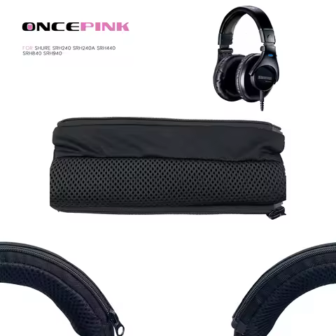 Universal Full Closure Headphone Headband Cover Zipper Cushion Protective for Shure SRH240 SRH240A S