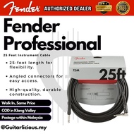 Fender Professional Series Angled Instrument Cable, 25ft, Black
