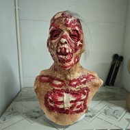 NEW Scary Zombie Head Mask Creepy Walking Dead Latex Headgear Halloween Horror Costume Props Bloody 