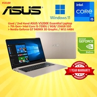 #1418  Used Asus S4100U Vivobook Notebok INTEL I5-7200U 8GB RAM 256 GB SSD Nvidia GeForce 940MX W11 