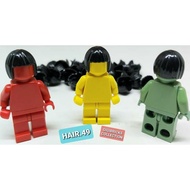 Lego Part Original HAIR.49 62711 Black Minifigure, Hair Short, Bob Cut