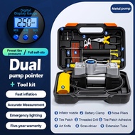 HEAVY DUTY Double Cylinder Portable Car Tyre Inflator Air Pump 12V Air Compressor Pam Angin Tayar Bo