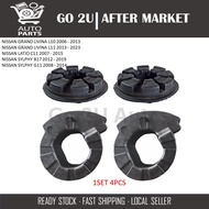 REAR COIL SPRING RUBBER UPPER AND LOWER 1SET 4PCS !! - NISSAN GRAND LIVINA L10 L11/  LATIO C11 / SYL