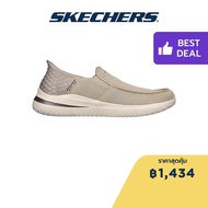 Skechers สเก็ตเชอร์ส รองเท้าผู้ชาย Men Slip-Ins SKECHERS USA Street Wear Delson 3.0 Cabrino Shoes - 210604-TPE Air-Cooled Memory Foam Classic Fit Goga Mat Arch Heel Pillow Machine Washable Slip-Ins Vegan