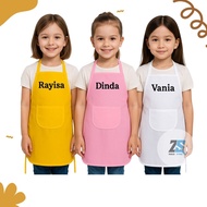 Cute Name Embroidered Children's Apron / Custom Name Children's Cooking Apron