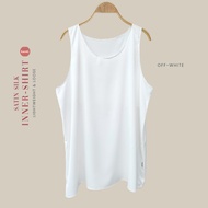kaenG OFF-WHITE Satin Silk Inner CAMISOLE | Inner Baju | Shirt | Ultra-lightweight/ Umrah Haji/ Trav