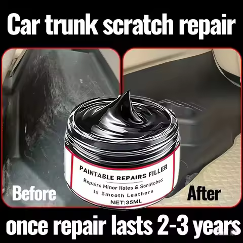 Car interior shiny refurbishment wax - plastic parts renewal, black vehicle yellowing repair - effec