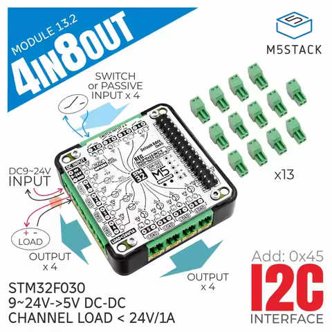 M5Stack Official 4IN8OUT Multi-channel DC Drive Module (STM32F030)