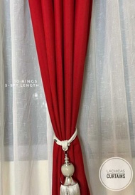 BH Non-Bloout Per Pc Christmas Green - Christmas Red Modern Home Grommet Curtains 10Rings 5-9Ft