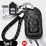 high quality leather for Honda key cover Remote key case with key holder fod Car Logo keychain Creat