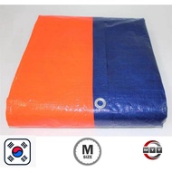 MTT Canvas 1414 Blue Orange Size L 100% MADE IN KOREA PE Tarpaulin Canopy Side Wall / Kanvas Biru Oren Kanopi