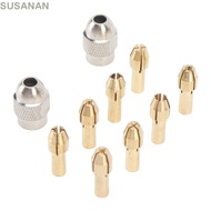 SUSANAN 10PCS Drill Chuck Collet Set, Precision 0.5-3.2mm Collet Collet Chuck Set, Mini Brass Quick 