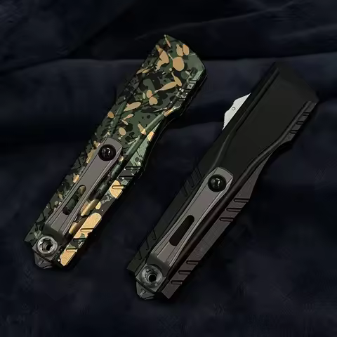 MICRO Luminary OTF SUREFIRE D2 Blade Pocket Knife Tech Knife CNC T6061 Aluminum Handle Outdoor Campi