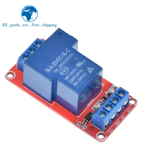 TZT 5V 30A Two-way isolation relay module High/low level trigger 5V 30A 1-Channel Relay Module+Elect