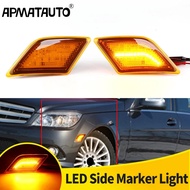2Pcs For Mercedes Benz W204 C250 C300 C350 C63 SL65 AMG LED Side Marker Lights Turn Signal Lamps Car