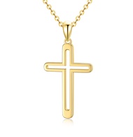 14K Solid Gold Cross Necklace for Women, Real Gold Faith Cross Pendant Religious Jewelry Gift for He