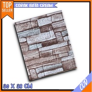 Wallpaper Dinding 3D Foam Motif Timbul Batu Bata Alam / Wallstiker Dekorasi Kamar Rumah 35 X 38 CM