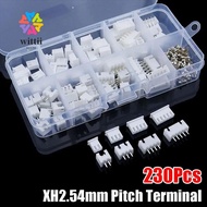 WITTII 230Pcs 2.54mm Pitch Terminal, Male And Female Housing Kit Pin Connector, 4 Value 2p 3p 4p 5pi