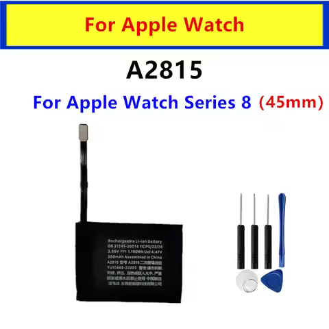Original Battery For Apple Watch Series 8 45mm A2815 Smart Watch Batteries 308mAh batteryA2815 + Fre