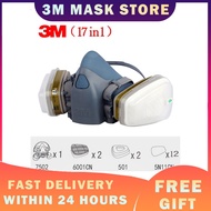 3M 7502 Respirator Mask 17 in 1 Suit Industry Painting Spray Dust Gas Mask