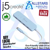 (ALLSTARS) J5create JCH345EC Eco-Friendly USB-C® to 4-Port Type-C Gen 2 Hub
