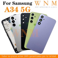 For Samsung Galaxy A34 5G A346 SM-A346E A346B LCD Front Frame Bezel Back Battery Cover + Middle Fram