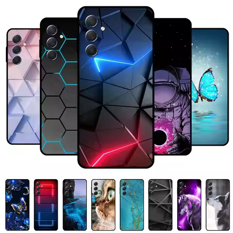 For Samsung Galaxy A35 A55 Case Soft Silicone Cover Black Bumper TPU For Samsung A55 5G Case A 55 Fu