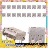【D&F】20 Pcs USB Female Type A 4-Pin DIP Right Angle Plug Jack Socket Connector