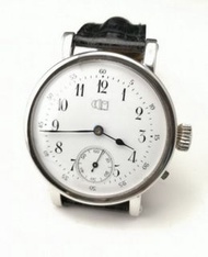 CCM Braun 手錶，純銀外壳, 搪瓷面 ， 藍 鋼針， 鵝頸微調，直徑47mm ， 厚度 12mm，行走正常，