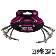 Ernie Ball® สายพ่วงเอฟเฟค แบบเส้นแบน หัวแบน ยาว 6 นิ้ว (15.24 ซม) รุ่น P06221 / 1 แพ็ค มี 3 เส้น (6"