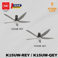KDK K15UW-REY K15UW-QEY 60” 5Blades Remote Control Ceiling Fan With LED Lighting / Kipas Siling Remote Control 60”*Nikko