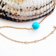 綠松石 Turquoise腳鏈 100%自家設計手工製-Long Vocation系列