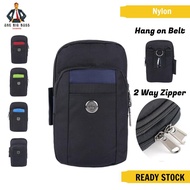 Lelaki Beg Nylon Bahan Beg Pinggang Beg Telefon 7 inci Telefon Beg Tali Pinggang Phone Bag Man Waist