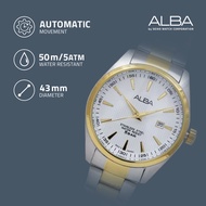 Alba Jam Tangan Pria AG8390 Quartz Stainless Steel Silver Gold Watch