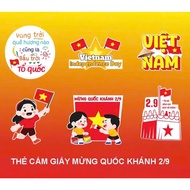 Combo of 5 Paper Plug Sets - Happy National Day September 2 - Birthday Accessories, Cake Decoration,