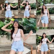 BA059 TARA Short Pants Front Zipper Shorts Side Bag Barbie Striped Fabric Good Quality The Is Not Ve