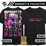 Kaos MLBB BENEDETTA COLLECTOR Mobile Legends Skin Assassin ML Lengan Pendek Hitam Combed 24s