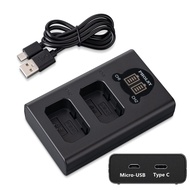 NP-FW50 Battery Charger with Smart LED Display Dual Charger/Rapid USB Camera Battery Charger Compati