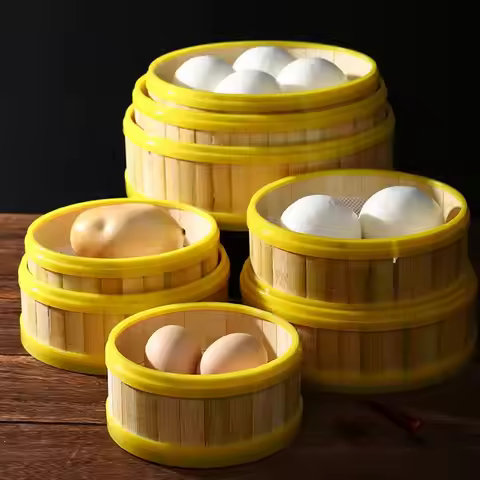 With Lid Cook Sticky Rice Handmade for Steaming Food Safe Dumpling Steamer Bamboo Steamer Kitchen Co