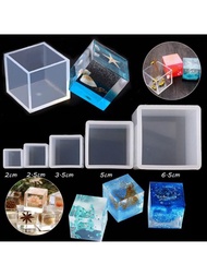透明方形立方體矽膠模具水晶UV環氧樹脂模具DIY吊墜珠寶製作工具
