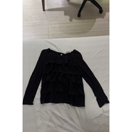 HNM KIDS BLACK RUFFLE TOP