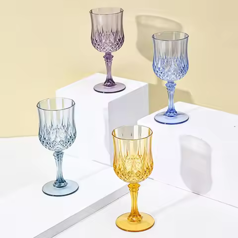 220ML Transparent Cocktail Red Wine Brandy Glasses Champagne Goblet High Legged Wine Glasses Drinkwa
