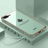 Maple Leaf Style Casing iPhone 7 plus 8 Plus 6 6s Plus XR X XS 7 8 se 2020 New Design Square Shape Phone Case Soft Plating Case Cover