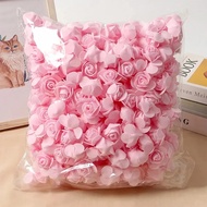100Pcs 3.5cm Foam Rose Artificial Flowers Head Teddy Bear Roses Handmade DIY Gift Decoration Wedding