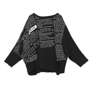 ＜1129＞XITAO T-shirt  Loose Letter Print Bat Wing Sleeve Women T-shirt Top