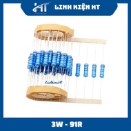 Resistor 3w 91R 1% copper pin bag of 10