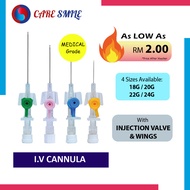 CANNULA BRANULA IV CATHETER Infusion Drip Needle Jarum Branula 18G 20G 22G 24G